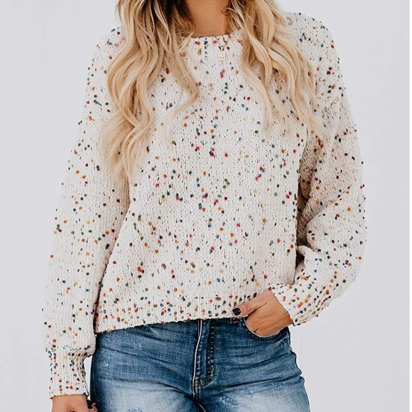 Oversized Confetti Knit Sweater - Picture 6 of 10